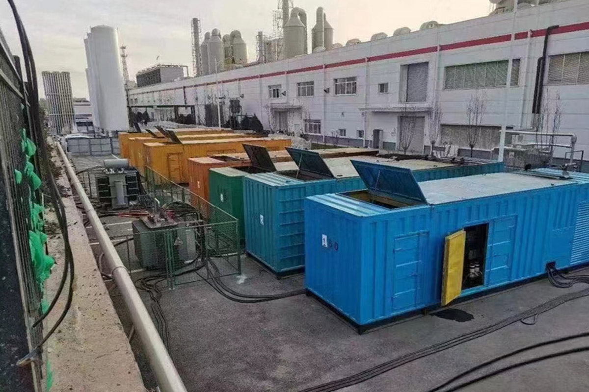 横栏镇发电机租赁施工现场